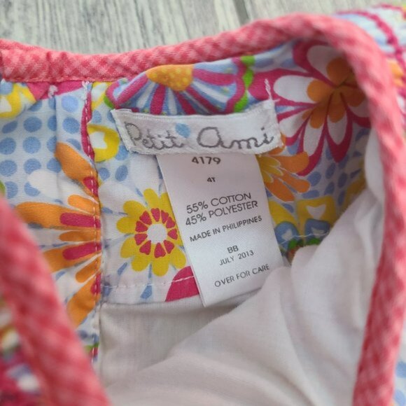 Petit Ami toddler girls short sleeve summer floral smocked dress blue & pink 4T - Picture 8 of 10